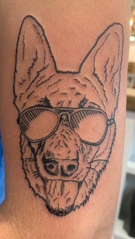 Tattoos - Stylized dog tattoo - 143498